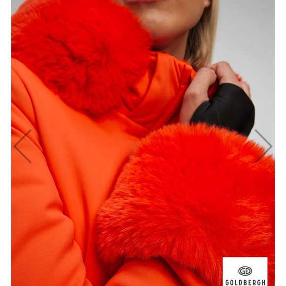 Goldbergh Giselle Ski Jacket Fur Cuffs Orange Goldbergh Giselle Belted Jacket - Picture 10 of 15